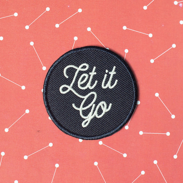 Let it go embroidered iron on or sew on jacket or backpack patch