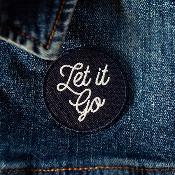 Let it go jean jacket embroidered patch