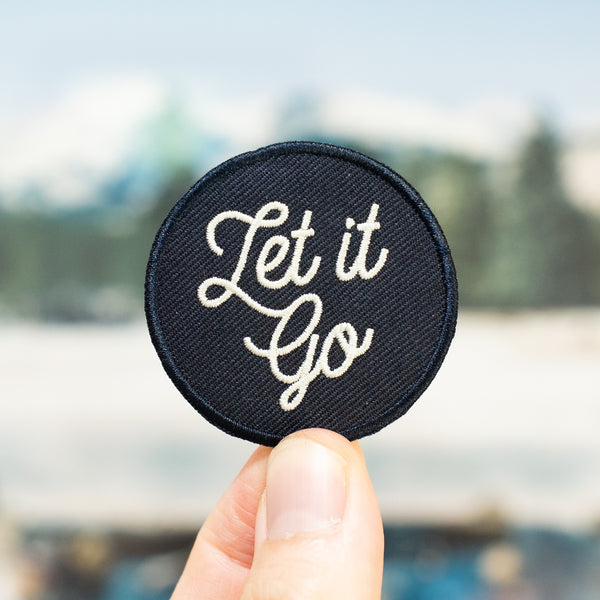 Let it go inspirational jean jacket patch for yoga or meditation