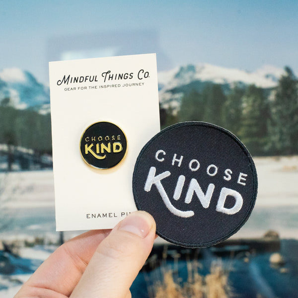 Choose kind enamel pin and embroidered iron on patch gift set