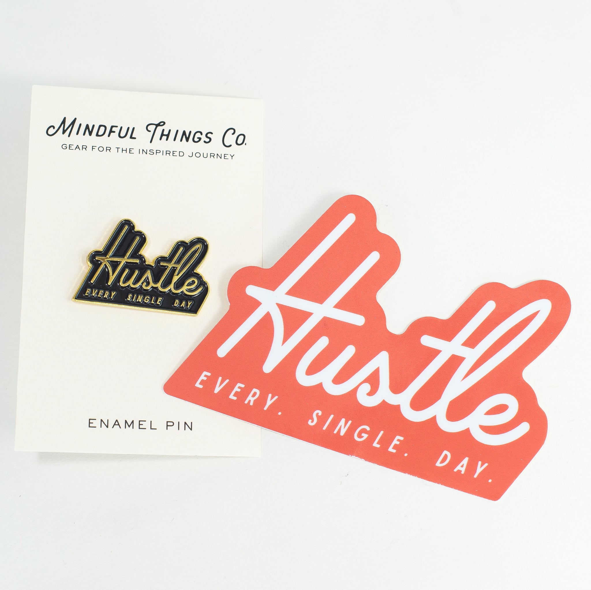 Hustle Enamel Pin and Sticker Set