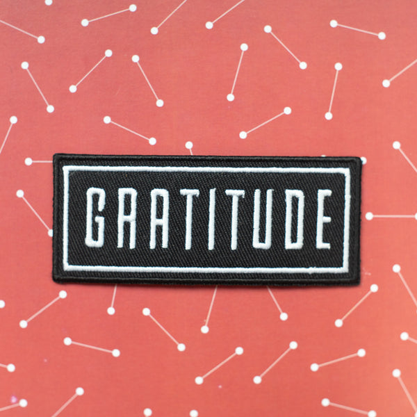 Gratitude embroidered high quality jean jacket or backpack patch