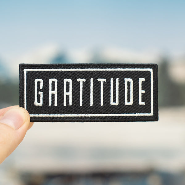 Gratitude iron on or sew on jacket patch