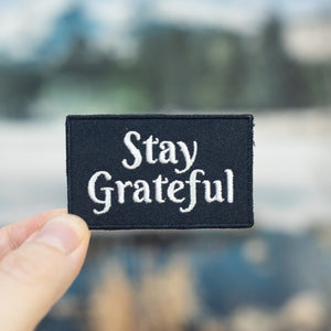 Stay grateful embroidered iron on patch for people who want to express gratitude every day