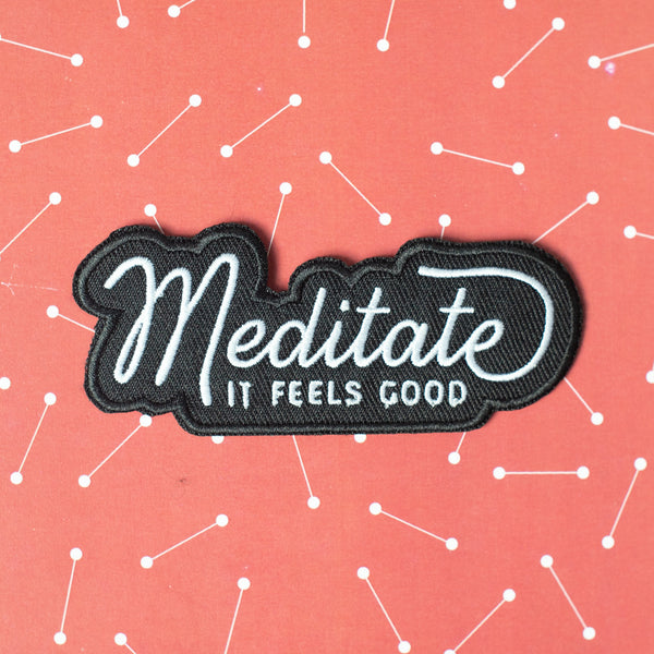 Meditation embroidered patch makes an inspirational gift for someone special