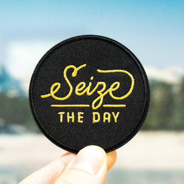 Seize the Day or Carpe Diem embroidered sew on patch