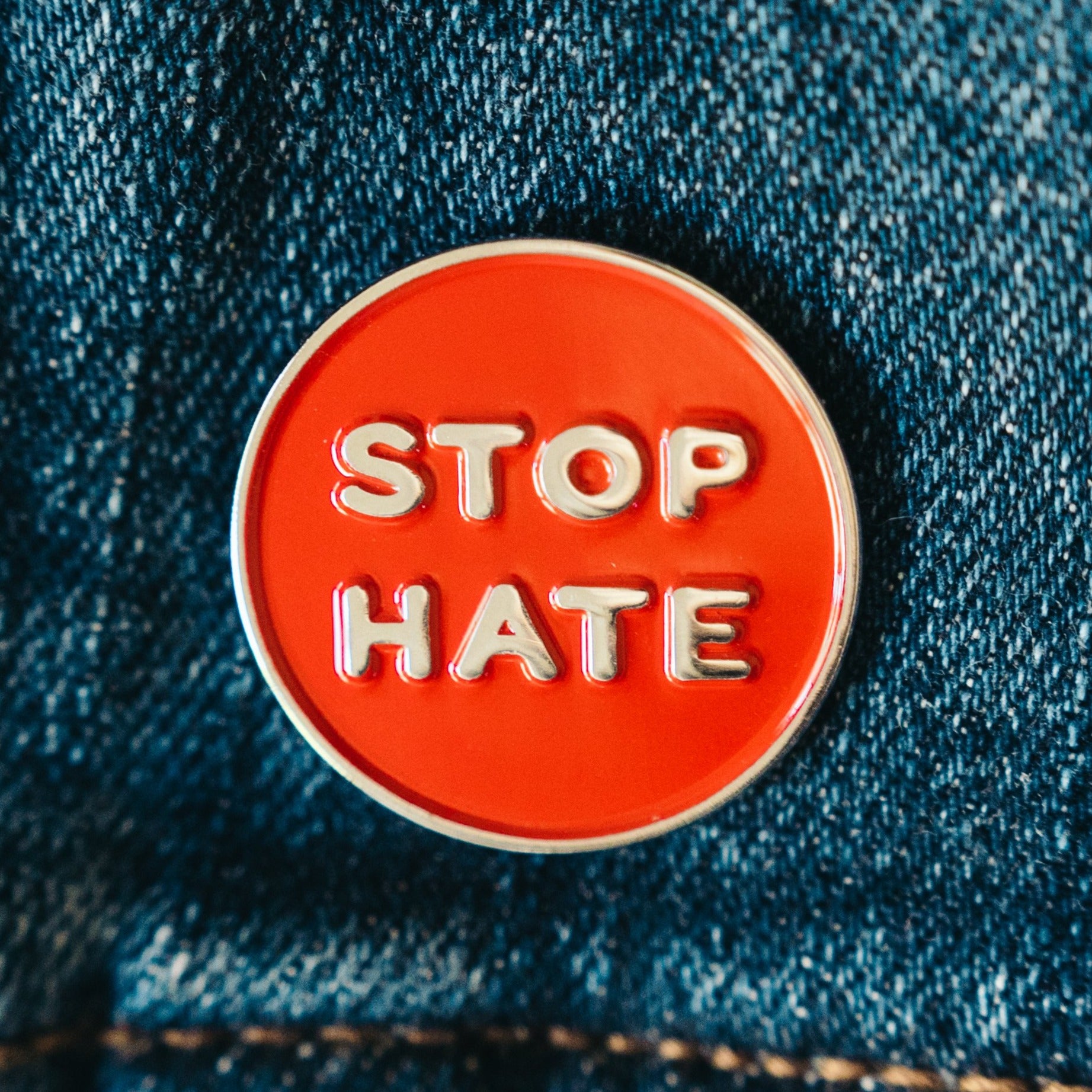 Stop Hate Enamel Pin