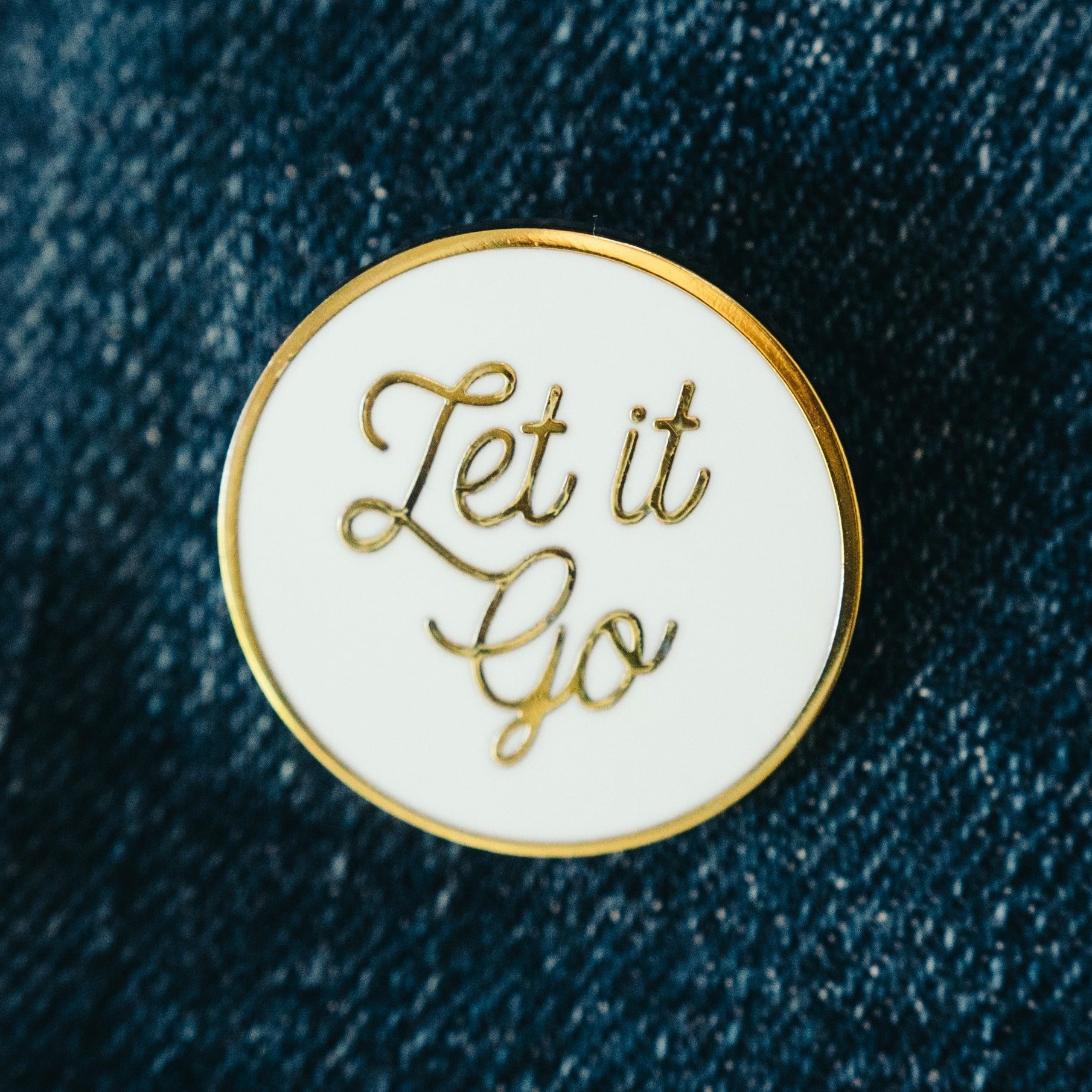 Let it Go enamel pin inspirational gift ideas for those that love meditation, yoga, and mindfulness