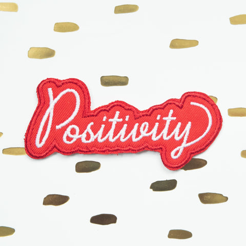Positivity embroidered iron on jacket patch