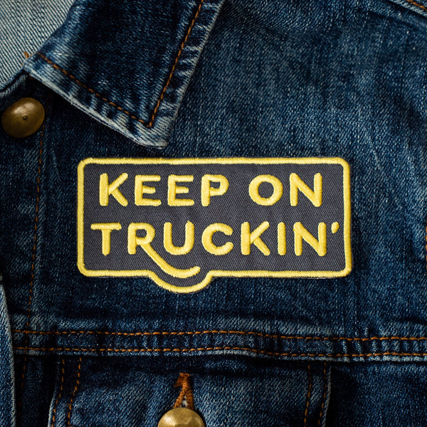 Keep on Truckin iron on retro style embroidered patches
