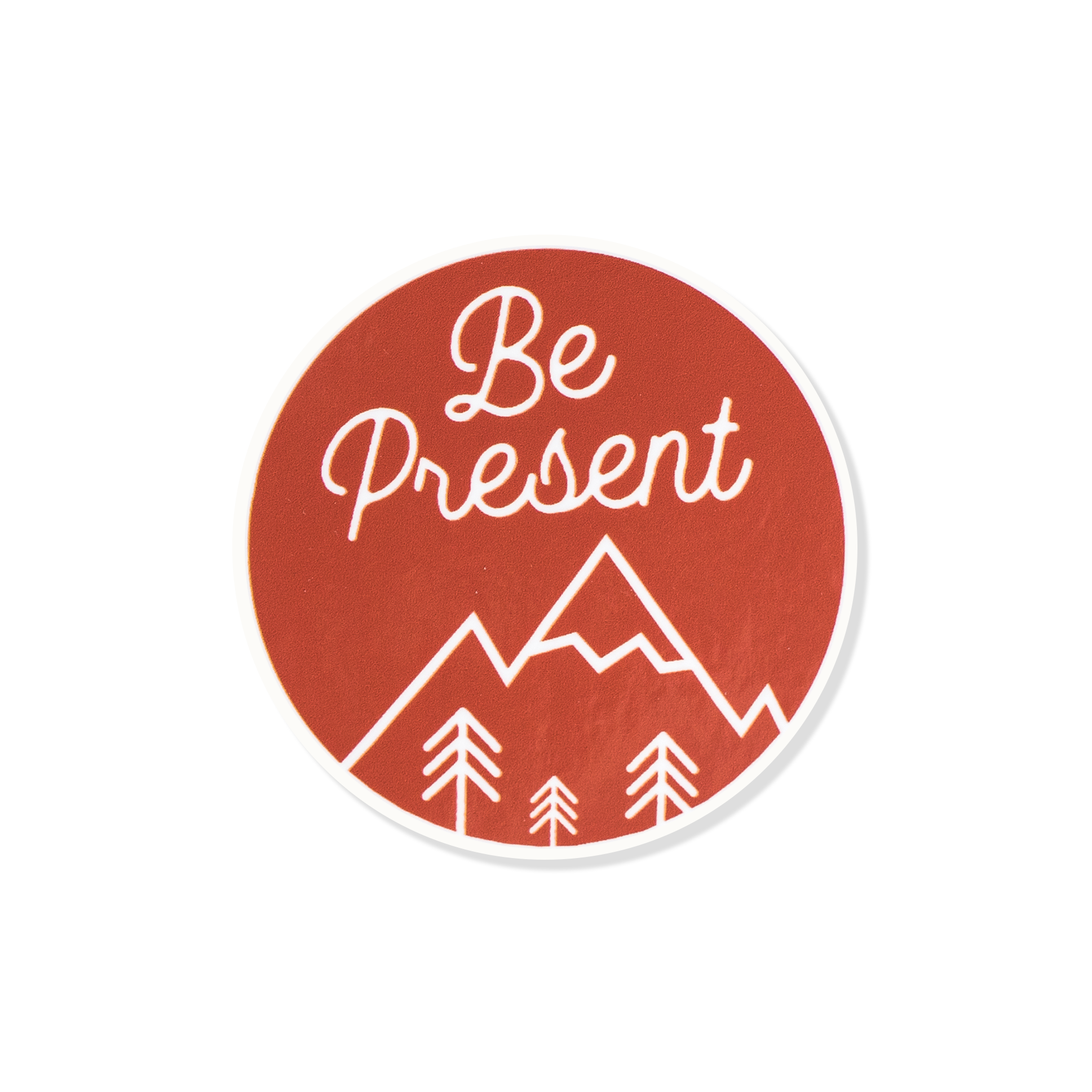 be present mindfulness meditation red and white vinyl sticker