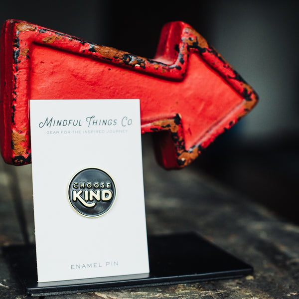 choose kind lapel enamel pin with red arrow
