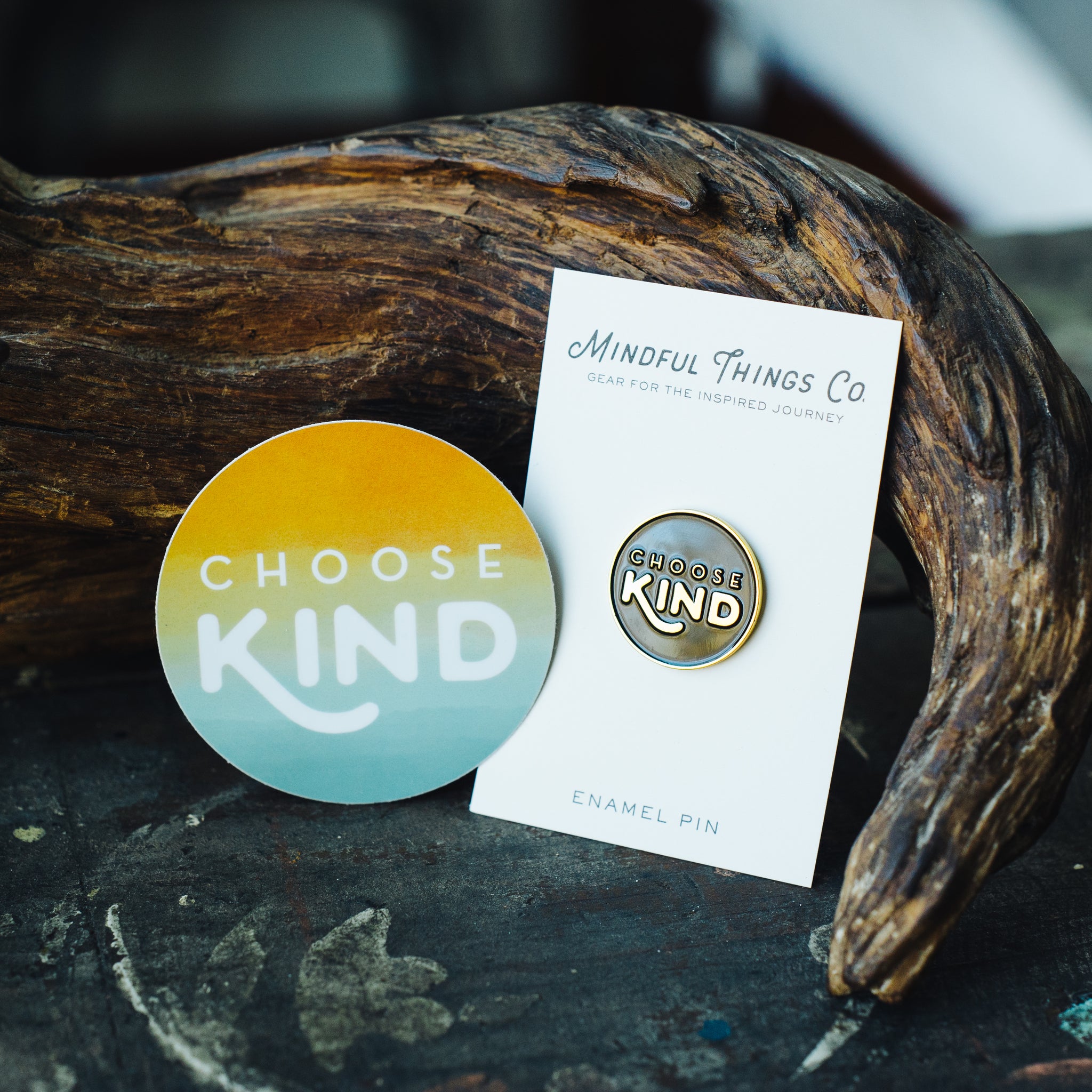 choose kind anti-bullying enamel pin and vinyl sticker gift set