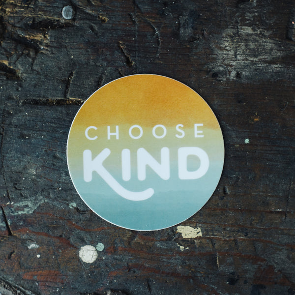 choose kind vinyl sticker with vintage farmhouse table