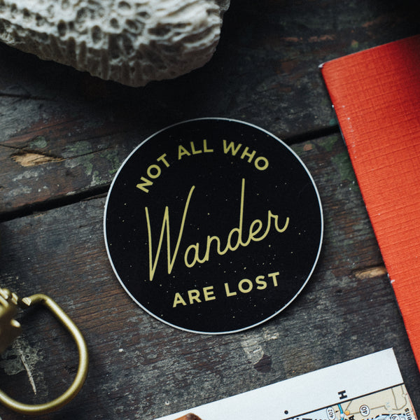 not all who wander are lost vinyl sticker inspired by tolkien quote from lord of the rings