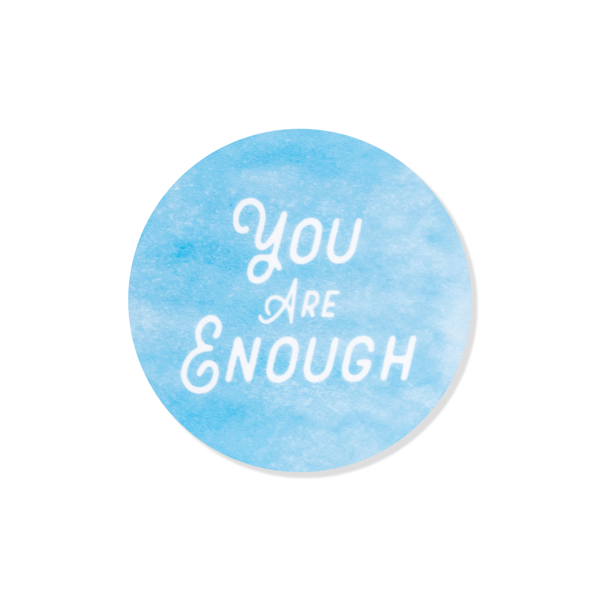 you are enough vinyl decal blue clouds with cool white text
